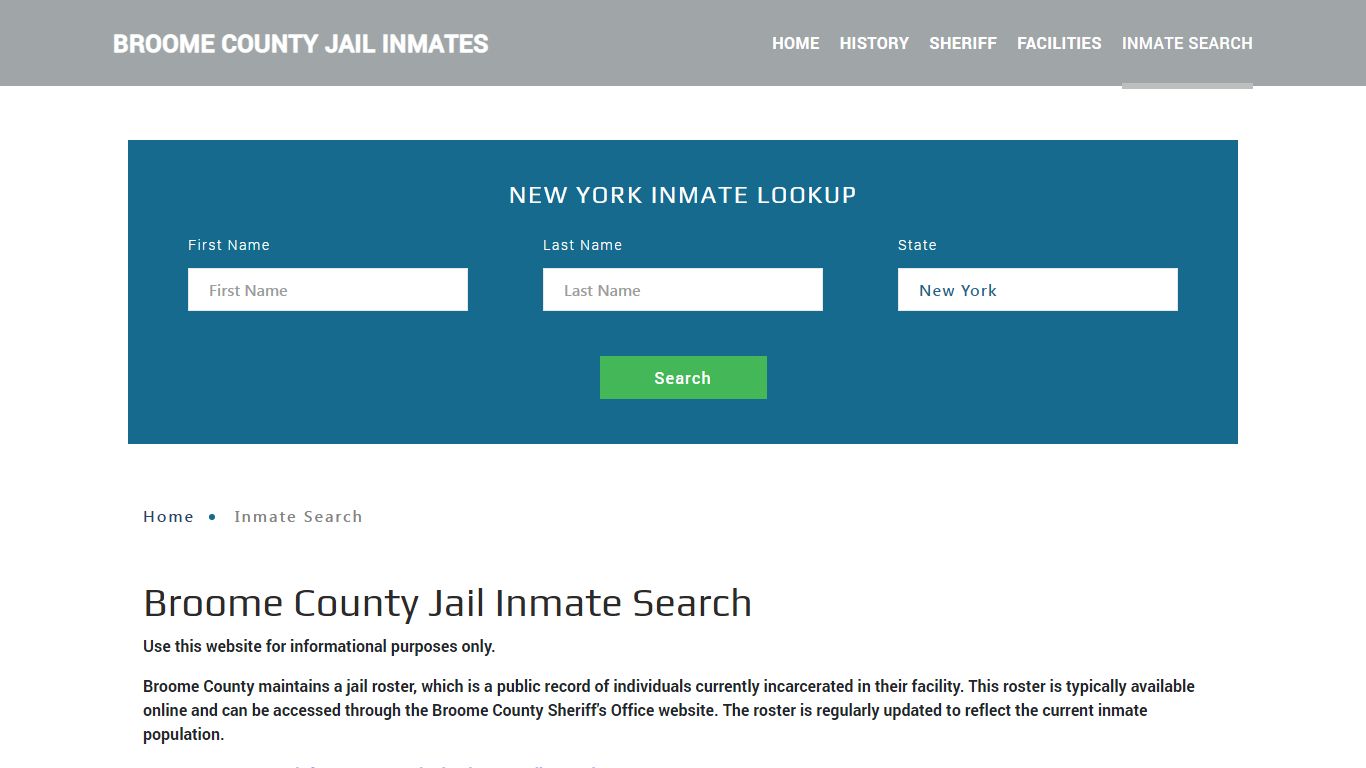 Broome County, NY Detainee Lookup